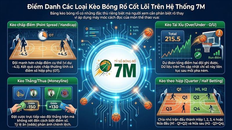 Giao diện bảng tỷ lệ kèo bóng rổ NBA kèo chấp và tài xỉu tại 7mcn Giao diện bảng tỷ lệ kèo bóng rổ NBA kèo chấp và tài xỉu tại 7mcn
