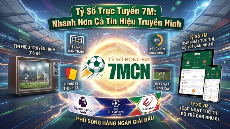 Giao diện bảng tỷ số trực tuyến siêu tốc trên nền tảng 7m