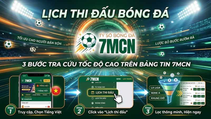 Thao tác lọc và tra cứu lịch bóng đá hôm nay bằng bộ lọc thông minh trên 7mcn