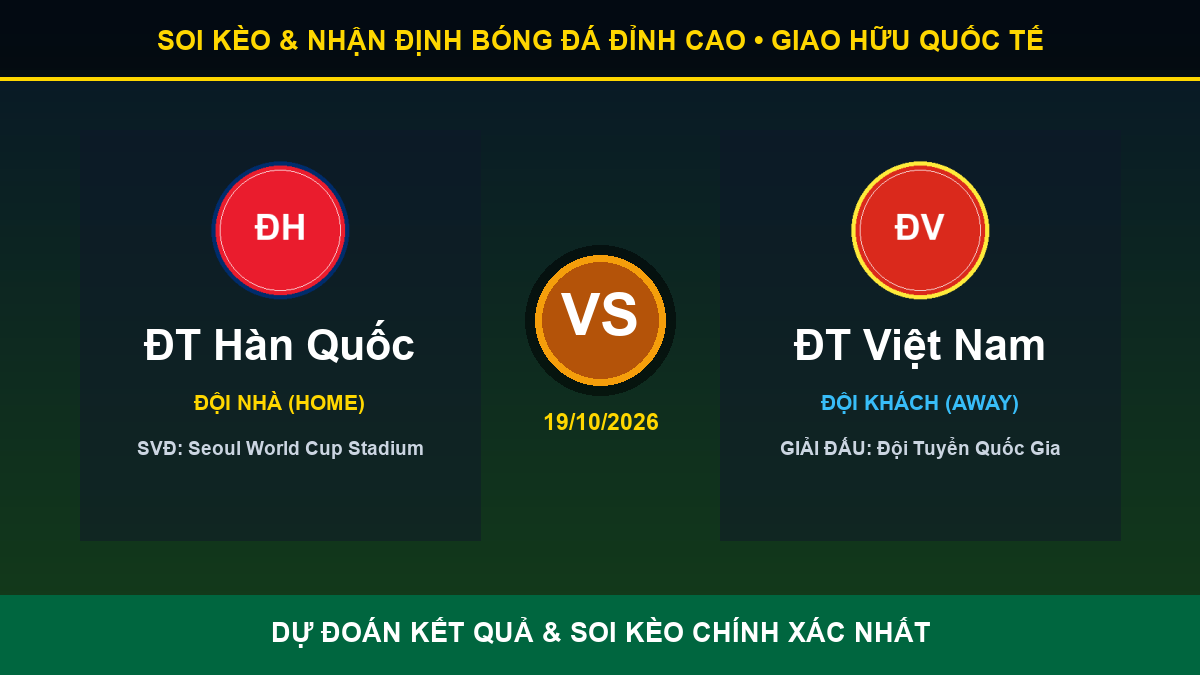 nhận định phân tích trận ĐT Hàn Quốc và ĐT Việt Nam - Banner đối đầu ĐT Hàn Quốc vs ĐT Việt Nam