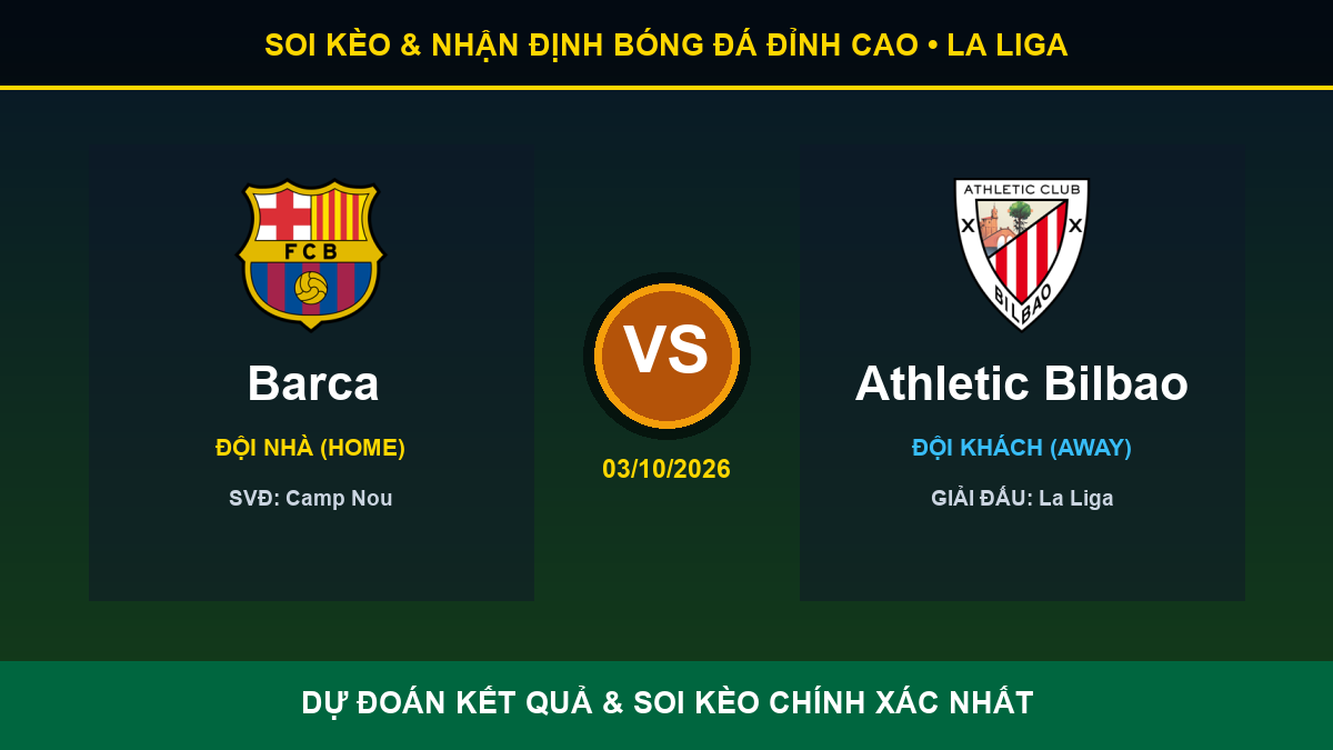 nhận định trận Barca và Athletic Bilbao - Banner đối đầu Barca vs Athletic Bilbao