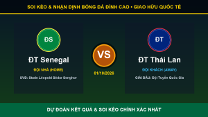 Soi kèo 7M trận ĐT Senegal và ĐT Thái Lan ngày 01/10/2026