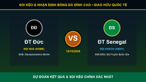 Tỷ lệ kèo 7M trận ĐT Đức và ĐT Senegal ngày 18/10/2026