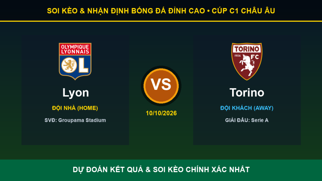 tỷ lệ kèo 7M trận Lyon và Torino - Banner đối đầu Lyon vs Torino