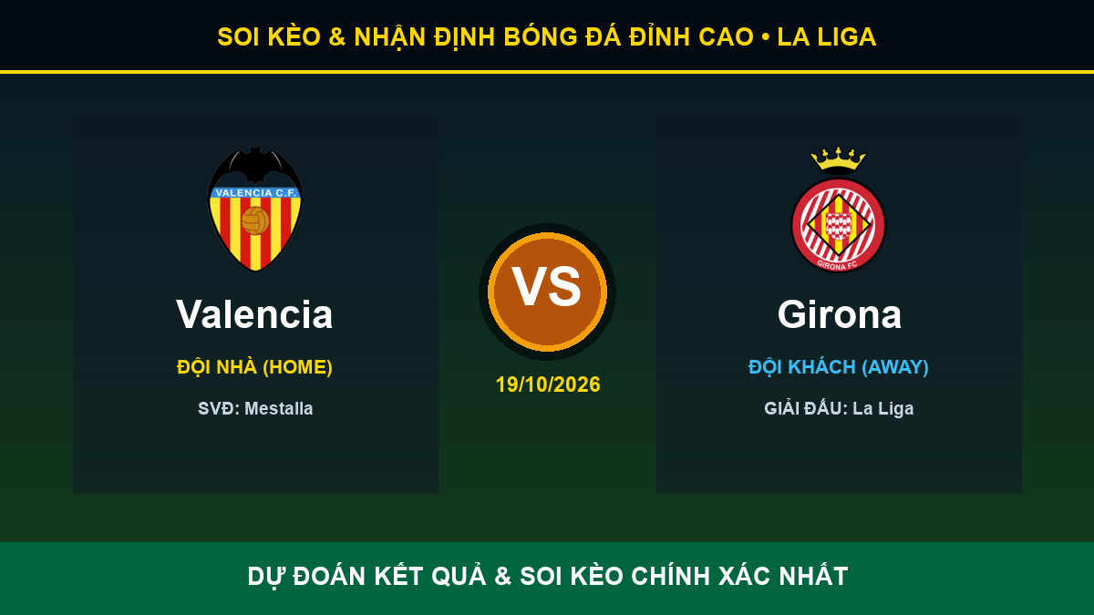tỷ lệ kèo 7M trận Valencia và Girona - Banner đối đầu Valencia vs Girona
